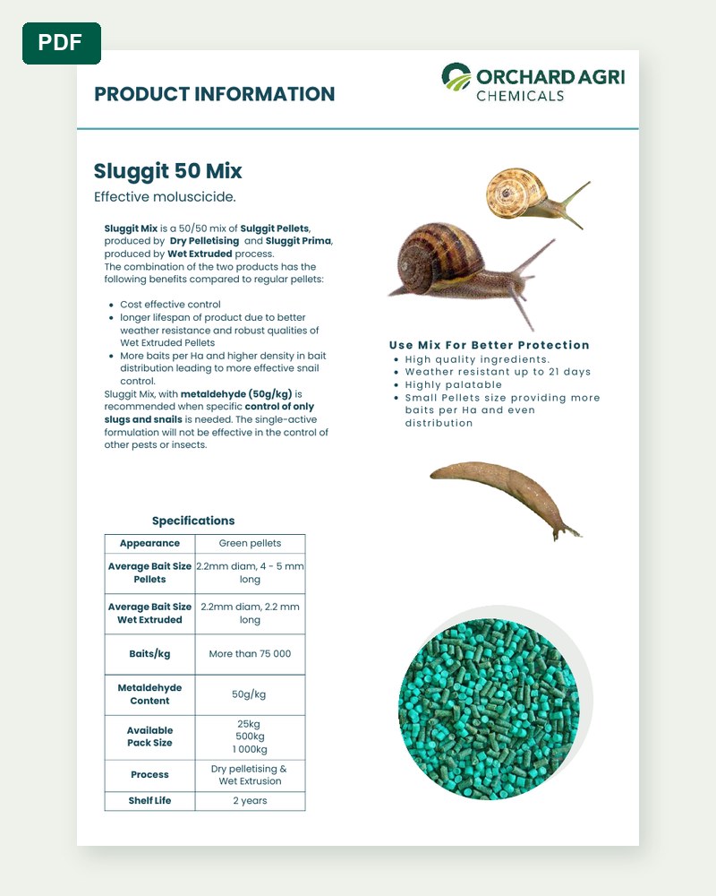 Sluggit 50 Mix product sheet preview